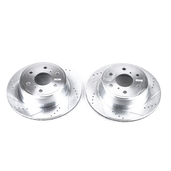 PowerStop Evolution Drilled Slotted Rotors Pair Rear For Chevy Silverado 1500