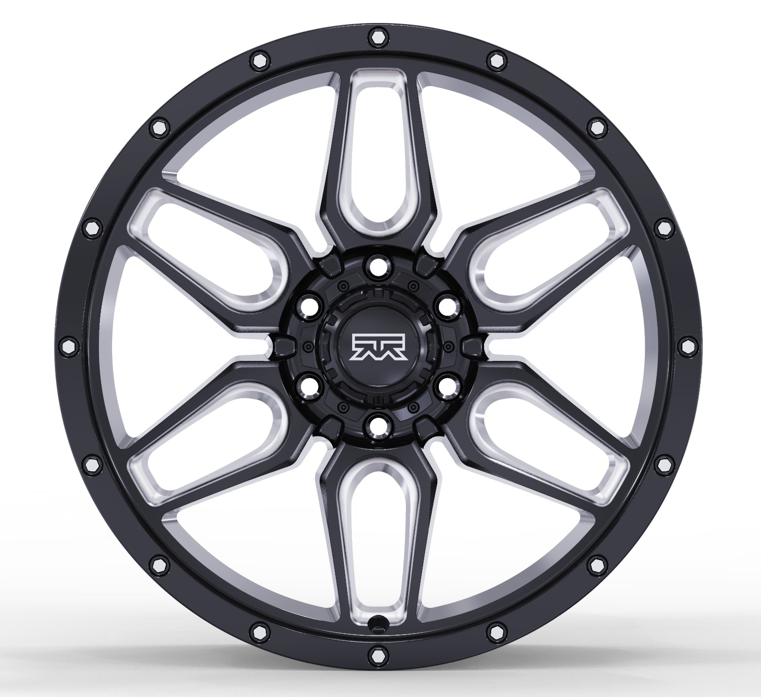 20x9 Mudder Trucker MT317 Barrier Black Milled 6x139.7 6x5.5 ET12 Wheel