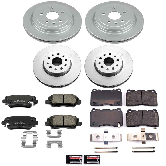 PowerStop Genuine Geomet Coated Rotor and Low-Dust Ceramic Brake Pad Kit