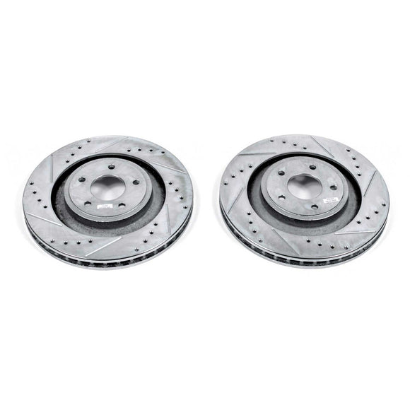 PowerStop Evolution Drilled Slotted Rotors Pair Front For Dodge Caliber