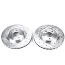 PowerStop Evolution Drilled Slotted Rotors Pair Front For INFINITI G35