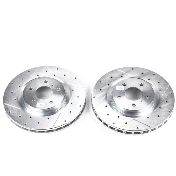 PowerStop Evolution Drilled Slotted Rotors Pair Front For INFINITI G35