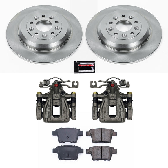PowerStop OE Stock Replacement Low-Dust Ceramic Brake Pad, Rotor and Caliper Kit