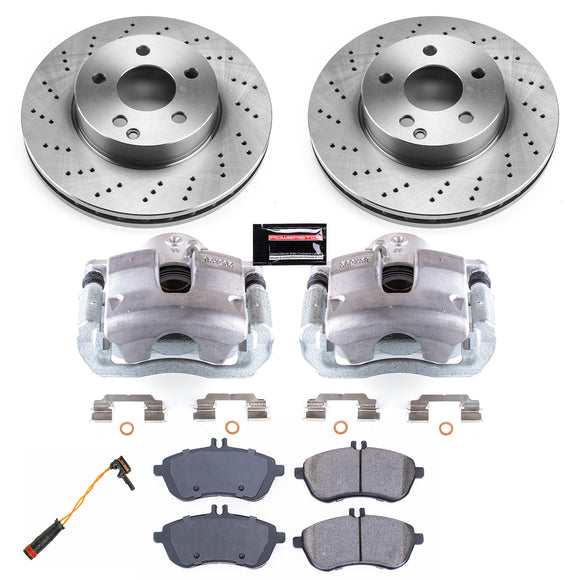 PowerStop OE Stock Replacement Low-Dust Ceramic Brake Pad, Rotor and Caliper Kit