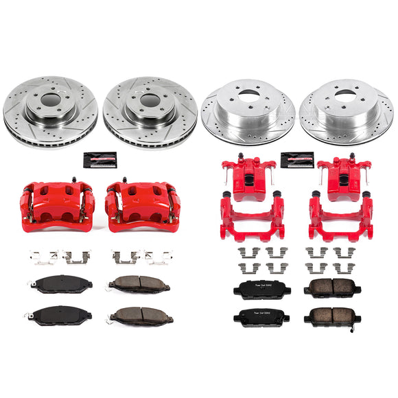 PowerStop Z23 Daily Driver Carbon-Fiber Ceramic Pads Drilled & Slotted Rotor & C