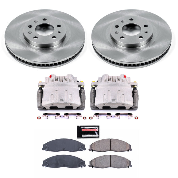 PowerStop OE Stock Replacement Low-Dust Ceramic Brake Pad, Rotor and Caliper Kit