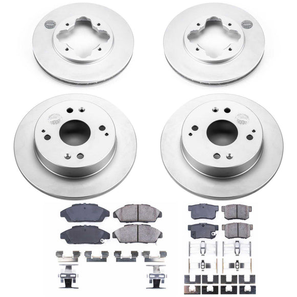 PowerStop Genuine Geomet Coated Rotor and Low-Dust Ceramic Brake Pad Kit