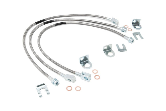 Jeep Front & Rear Stainless Steel Brake Lines - 4-6in Lifts (XJ/YJ/TJ)