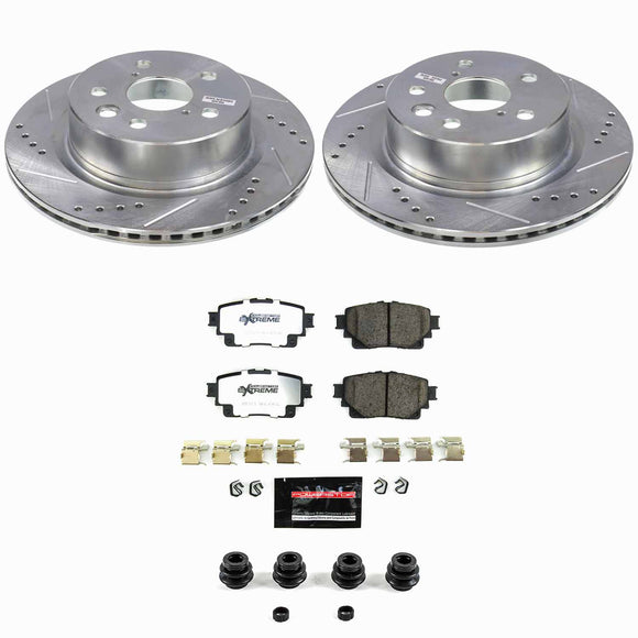 PowerStop Z36 Carbon-Fiber Ceramic Brake Pad with Drilled and Slotted Rotor Kit