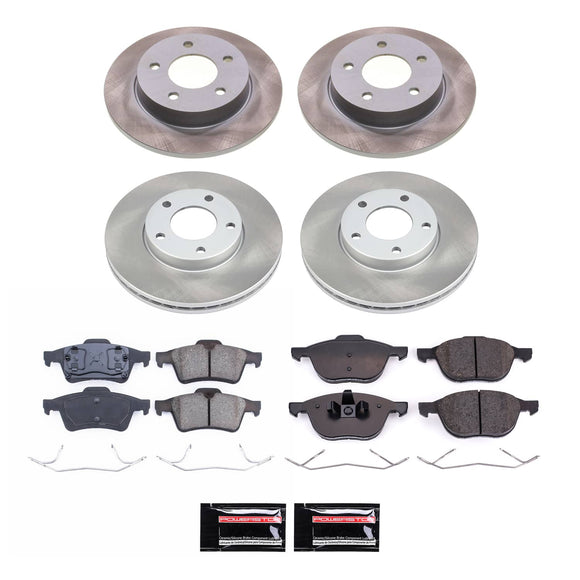 PowerStop Semi-Coated Rotor and Low-Dust Ceramic Brake Pad Kit