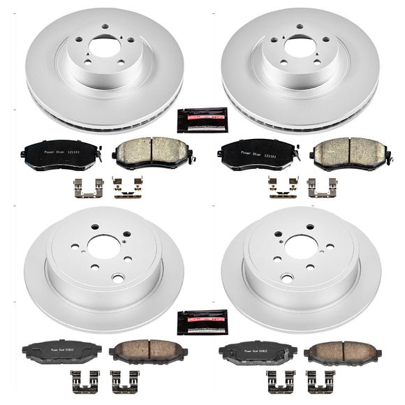 PowerStop Genuine Geomet Coated Rotor and Low-Dust Ceramic Brake Pad Kit
