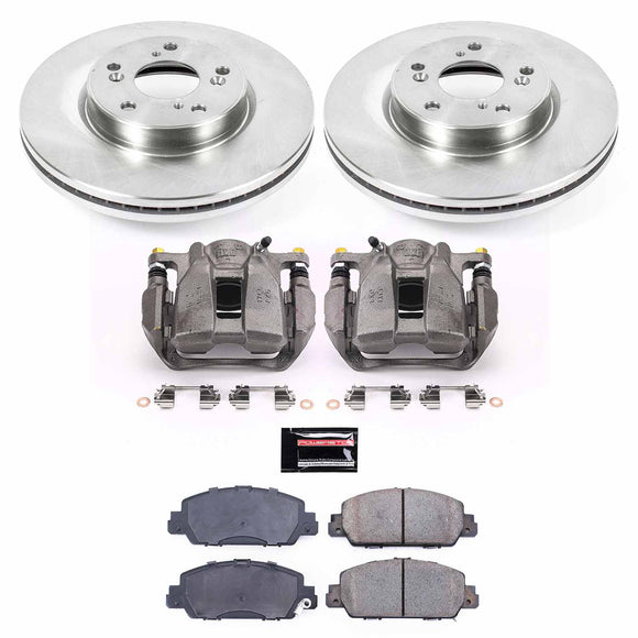 PowerStop OE Stock Replacement Low-Dust Ceramic Brake Pad, Rotor and Caliper Kit