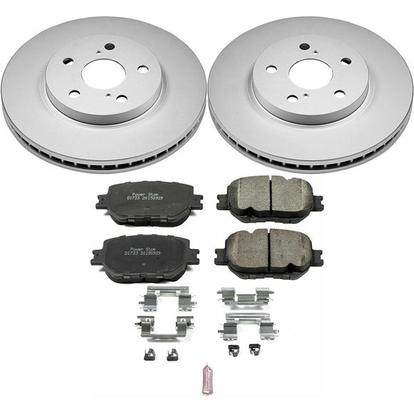 PowerStop Genuine Geomet Coated Rotor and Low-Dust Ceramic Brake Pad Kit