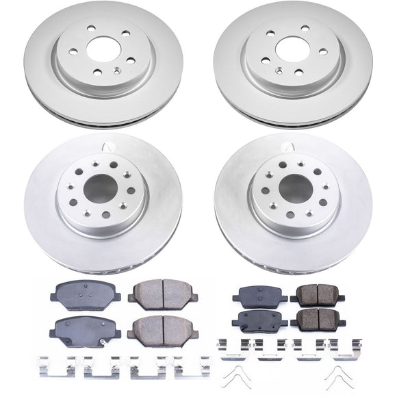 PowerStop Genuine Geomet Coated Rotor and Low-Dust Ceramic Brake Pad Kit
