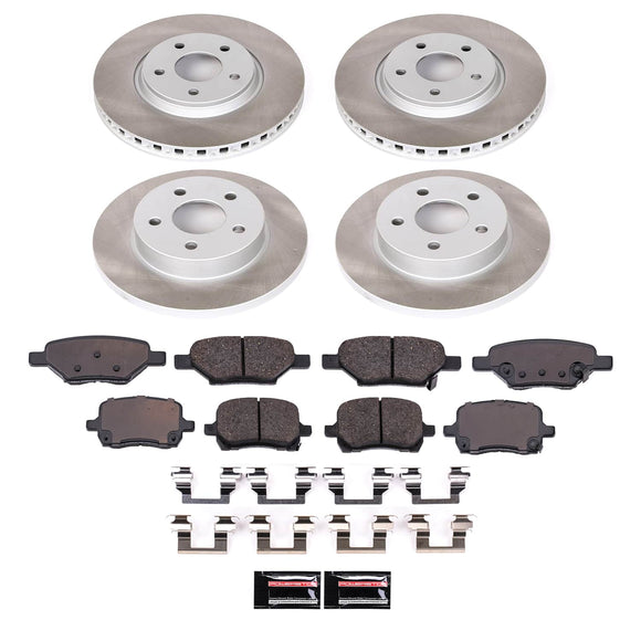 PowerStop Semi-Coated Rotor and Low-Dust Ceramic Brake Pad Kit