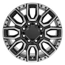 20" Replica CV97A fits GMC Sierra 2500/3500 20x8.5 Black with Milled Edge