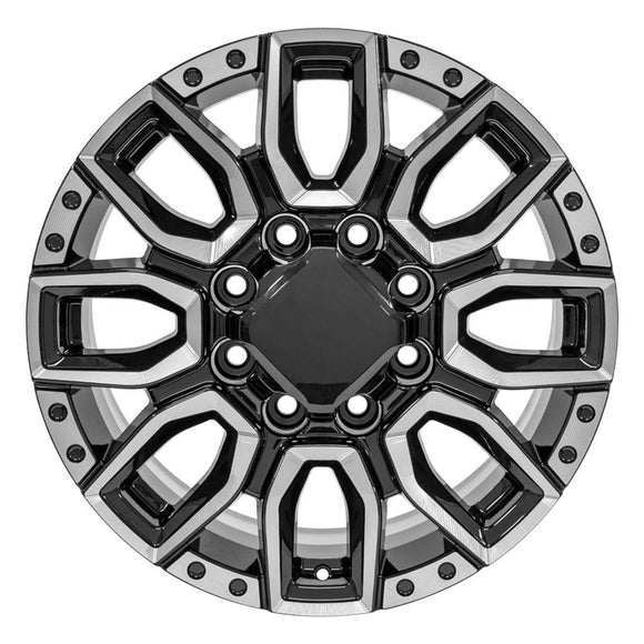 20" Replica CV97A fits GMC Sierra 2500/3500 20x8.5 Black with Milled Edge