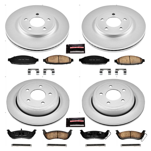 PowerStop Genuine Geomet Coated Rotor and Low-Dust Ceramic Brake Pad Kit