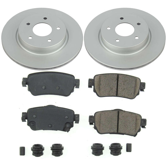 PowerStop Genuine Geomet Coated Rotor and Low-Dust Ceramic Brake Pad Kit
