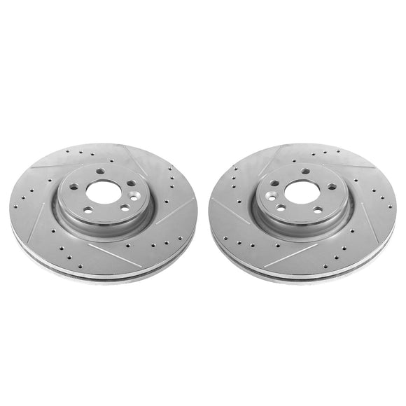 PowerStop Evolution Drilled Slotted Rotors Pair Front For Volvo S80