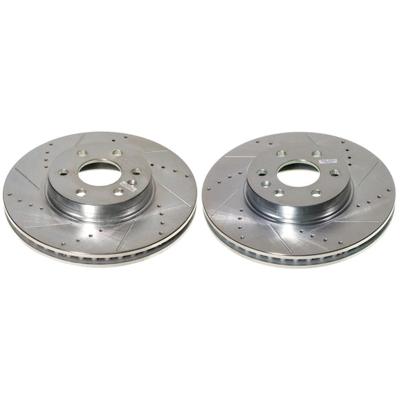 PowerStop Evolution Drilled Slotted Rotors Pair Front For Chevrolet Colorado