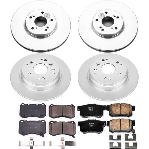 PowerStop Genuine Geomet Coated Rotor and Low-Dust Ceramic Brake Pad Kit