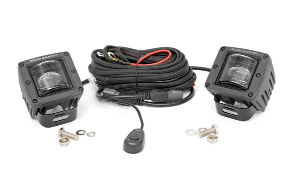 Rough Country Black Series LED Light Pair 2"