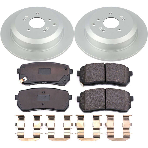 PowerStop Genuine Geomet Coated Rotor and Low-Dust Ceramic Brake Pad Kit
