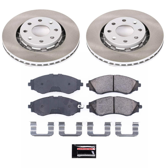 PowerStop Semi-Coated Rotor and Low-Dust Ceramic Brake Pad Kit