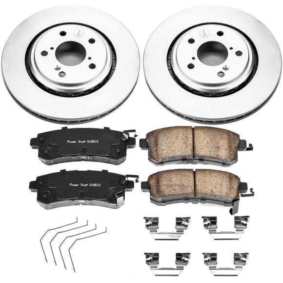 PowerStop Genuine Geomet Coated Rotor and Low-Dust Ceramic Brake Pad Kit