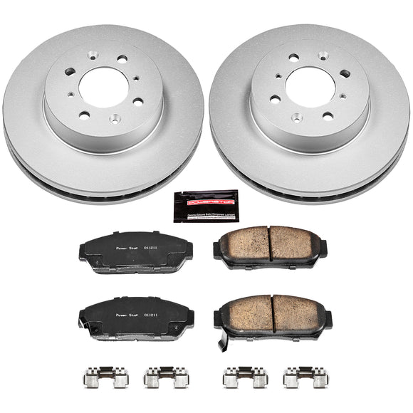 PowerStop Genuine Geomet Coated Rotor and Low-Dust Ceramic Brake Pad Kit