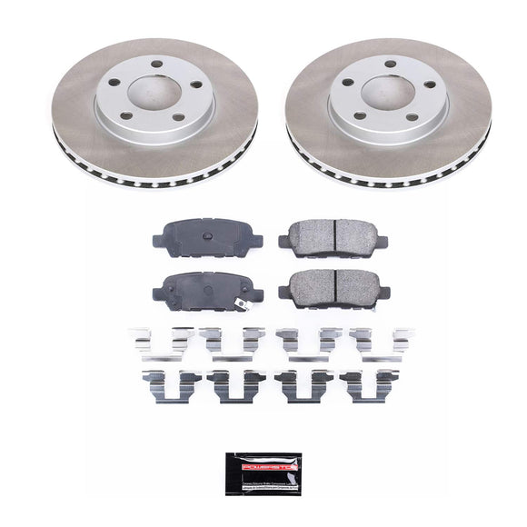 PowerStop Semi-Coated Rotor and Low-Dust Ceramic Brake Pad Kit