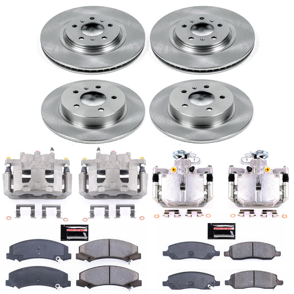 PowerStop OE Stock Replacement Low-Dust Ceramic Brake Pad, Rotor and Caliper Kit