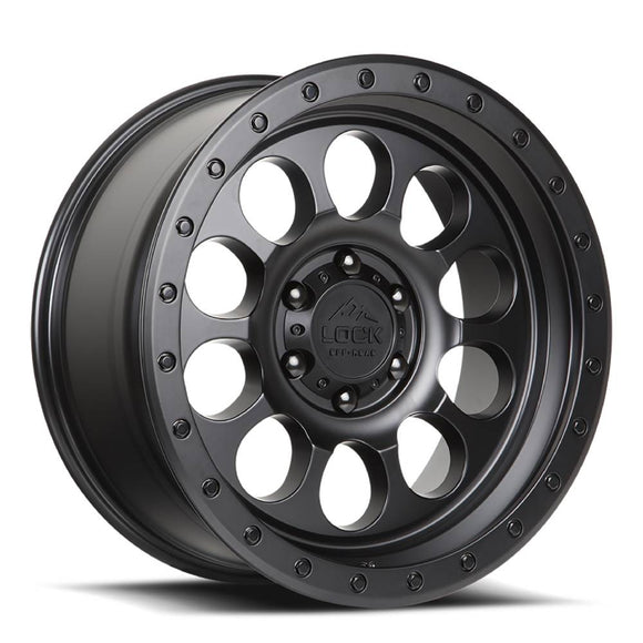20x9 Lock Off-Road .50 CAL Matte Black Ring 5x127 5x5 ET0 Wheel Rim
