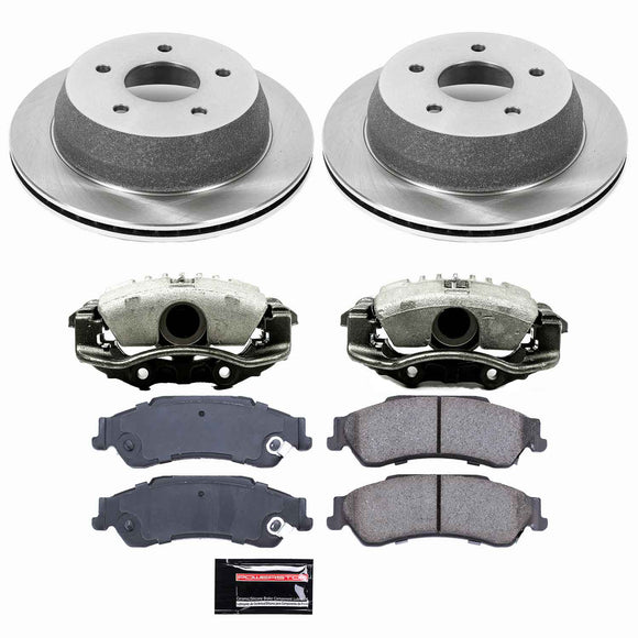 PowerStop OE Stock Replacement Low-Dust Ceramic Brake Pad, Rotor and Caliper Kit