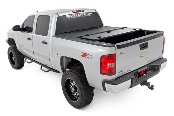 Rough Country Hard Tri-Fold Bed Cover 5'9" Bed For Chevy GMC 1500 07-13