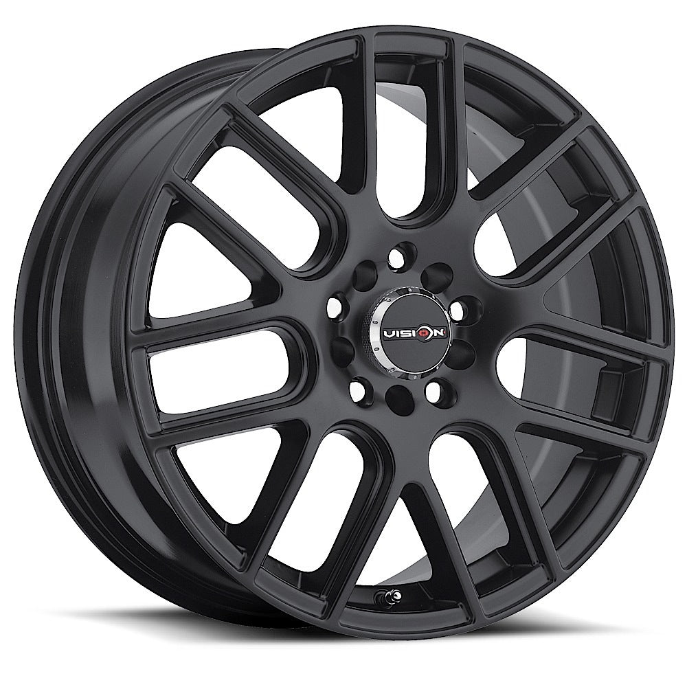 17x7.5 Vision 426H Cross Black 5x108 5x114.3 5x4.25 5x4.5 ET38 Wheel Rim