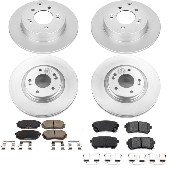 PowerStop Genuine Geomet Coated Rotor and Low-Dust Ceramic Brake Pad Kit