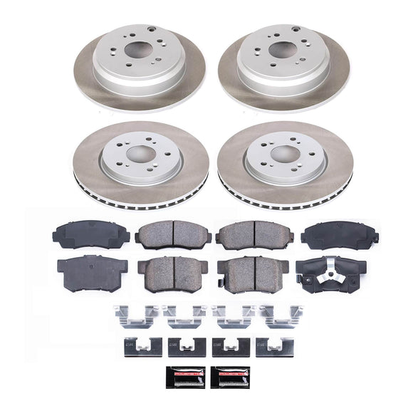 PowerStop Semi-Coated Rotor and Low-Dust Ceramic Brake Pad Kit