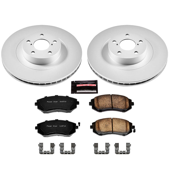 PowerStop Genuine Geomet Coated Rotor and Low-Dust Ceramic Brake Pad Kit