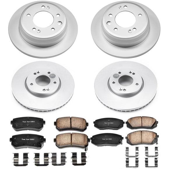 PowerStop Genuine Geomet Coated Rotor and Low-Dust Ceramic Brake Pad Kit