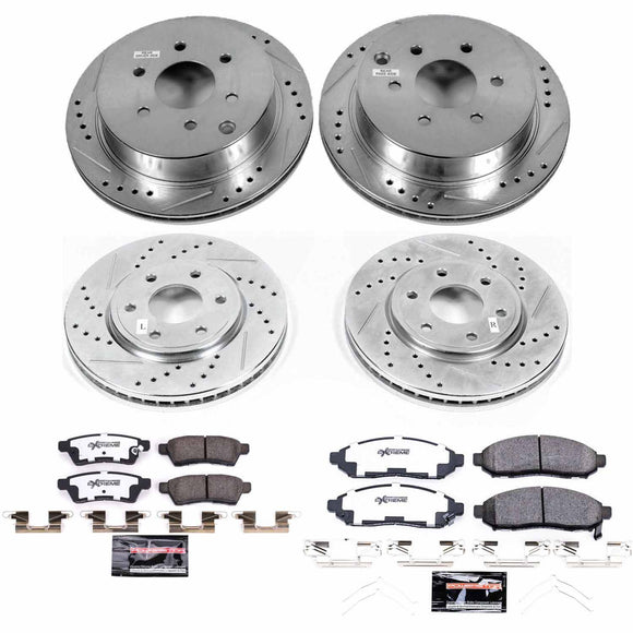 PowerStop Z36 Carbon-Fiber Ceramic Brake Pad with Drilled and Slotted Rotor Kit