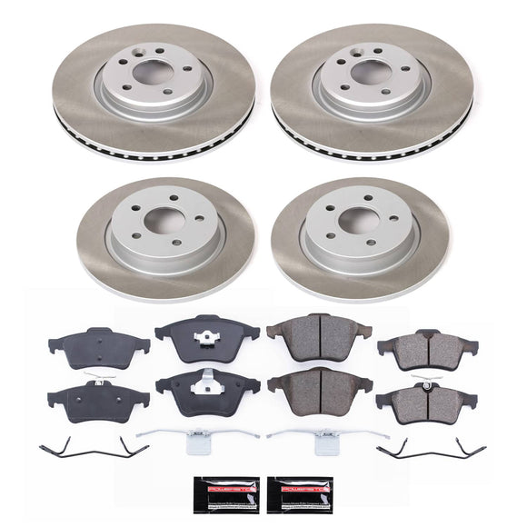 PowerStop Semi-Coated Rotor and Low-Dust Ceramic Brake Pad Kit