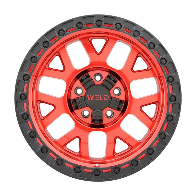 20x10 WELD Off-Road Cinch Candy Red / Black Ring 8x180 ET-18 Wheel Rim