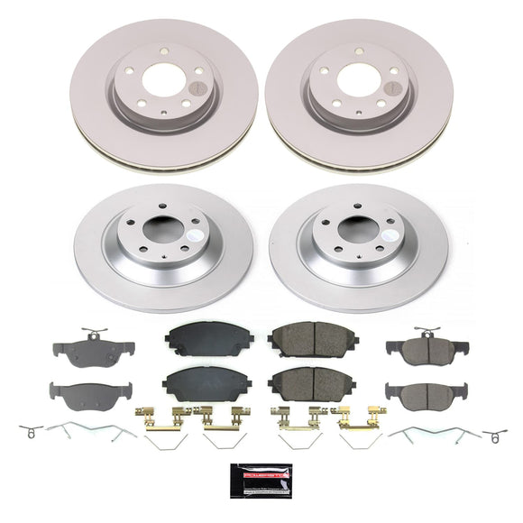 PowerStop Genuine Geomet Coated Rotor and Low-Dust Ceramic Brake Pad Kit