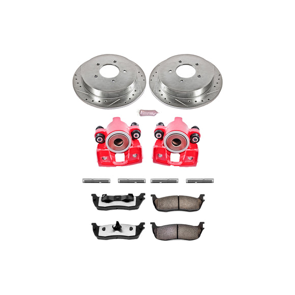 PowerStop Z36 Truck and SUV Ceramic Brake Pad, Drilled & Slotted Rotor, and Cali