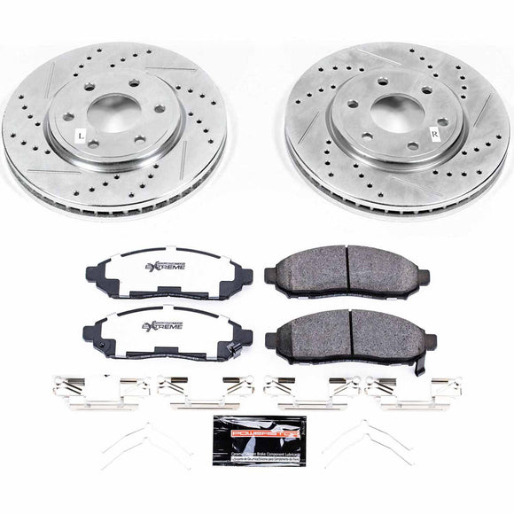 PowerStop Z36 Carbon-Fiber Ceramic Brake Pad with Drilled and Slotted Rotor Kit