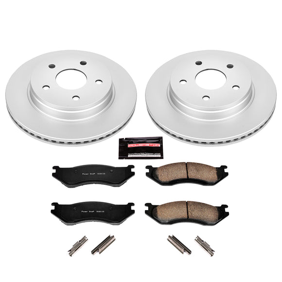 PowerStop Genuine Geomet Coated Rotor and Low-Dust Ceramic Brake Pad Kit