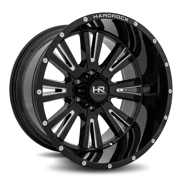 20x12 Hardrock Spine XPosed Gloss Black Milled 5x150 ET-44 wheel/rim