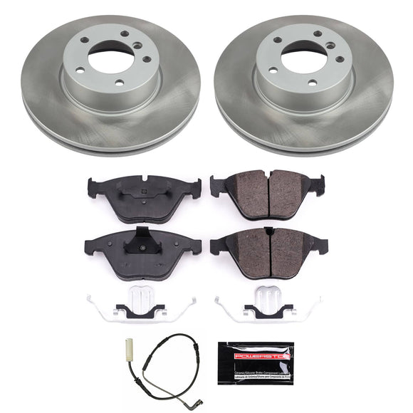 PowerStop Semi-Coated Rotor and Low-Dust Ceramic Brake Pad Kit